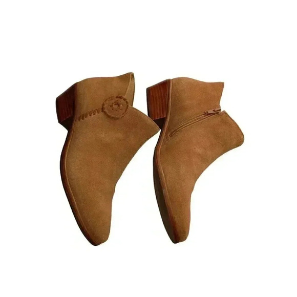 Jack Rogers Boots Peyton Womens Size 9 Brown Suede Side Zip Ankle Booties - Picture 6 of 8